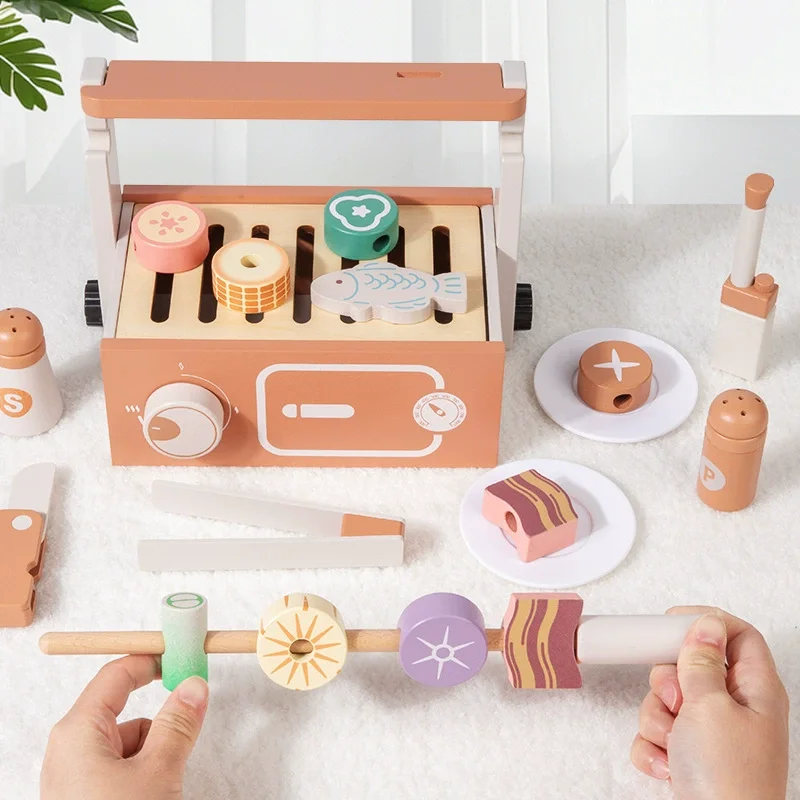 Wooden Pretend Play BBQ Grill  - Kids Without Education reseña y precio