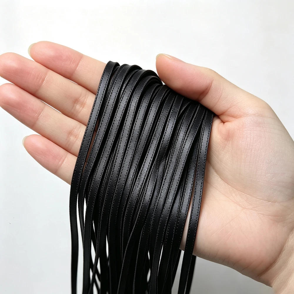 2 Meter bunte 5mm flache PU-Lederkordel als Taillenkette, Armband, Gürtel, Taschengriff für DIY Schmuckherstellung, Zubehör und Bastelmaterialien – Detail 3