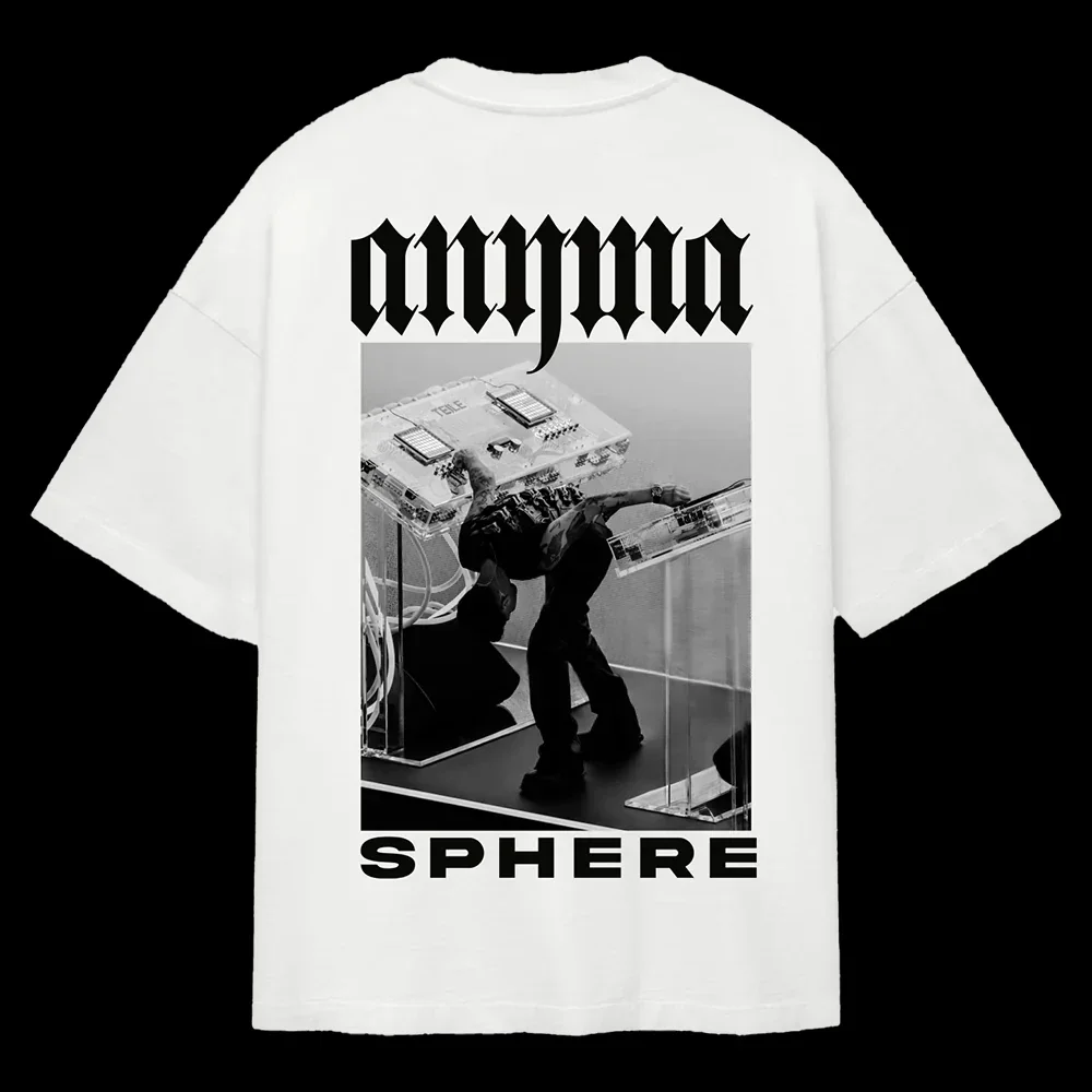 Anyma ADAM X تي شيرت الرجال بلايز الجولة الرقبة امتصاص العرق الرياضة عادية 100% كوتون فضفاض للجنسين تي شيرت المتضخم الجرافيك بلايز