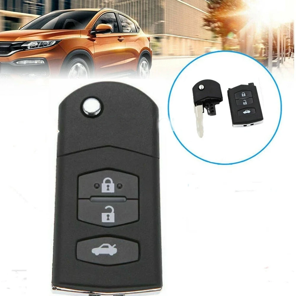 3-Tasten für MAZDA 2 3 5 6 RX8 MX5 FLIP REMOTE KEY FOB CASE & BLADE