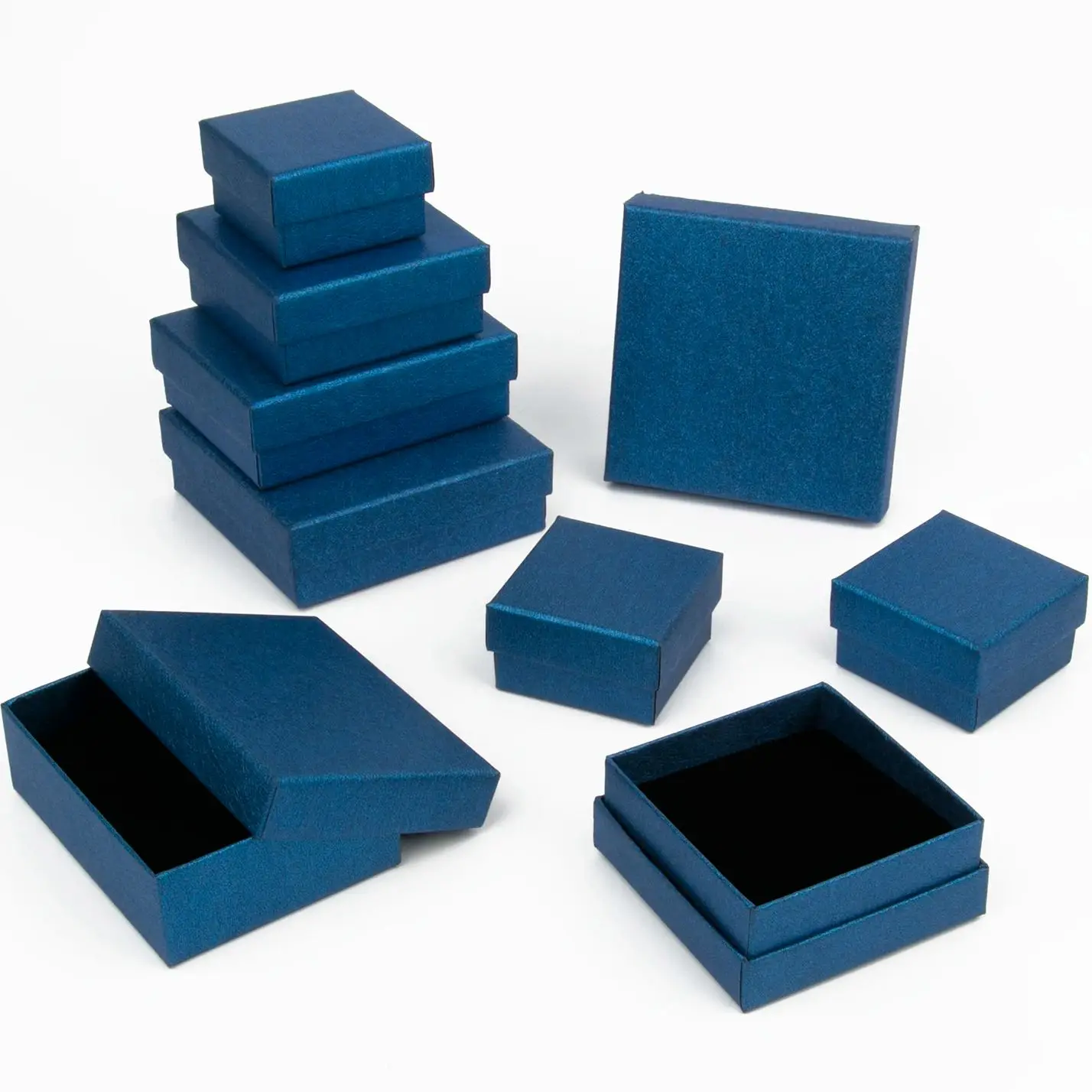 1PCS Royal Blue Square Jewelry Display Gifts Box Organizer Engagement for Ring Earring Brooch Necklace Bracelet Packaging Boxes