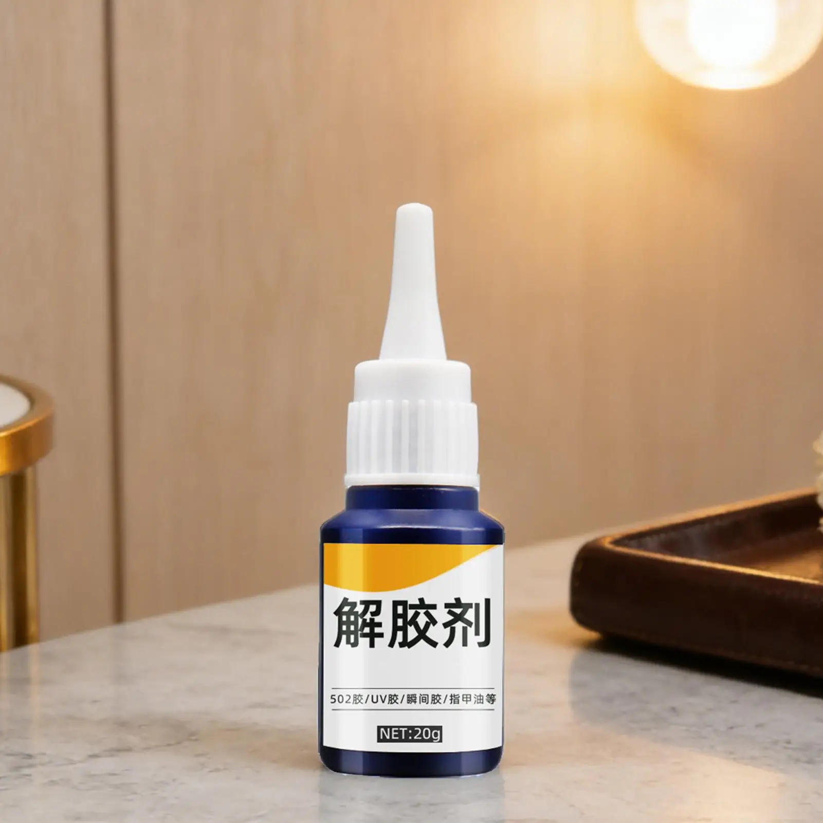 Multi-Surface Adhesive Remover 20g Stain & Glue Cleaner Sticker Residues Nail Glue Remover for Glass Tile Wood Wall, Home