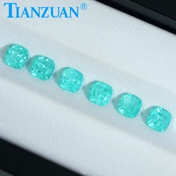 Lab Grown Paraiba YAG 4.5x4.5mm-12x12mm Cushion Shape Synthetic Yttrium Aluminum Garnet Loose Gemstones Stone for Jewelry Making