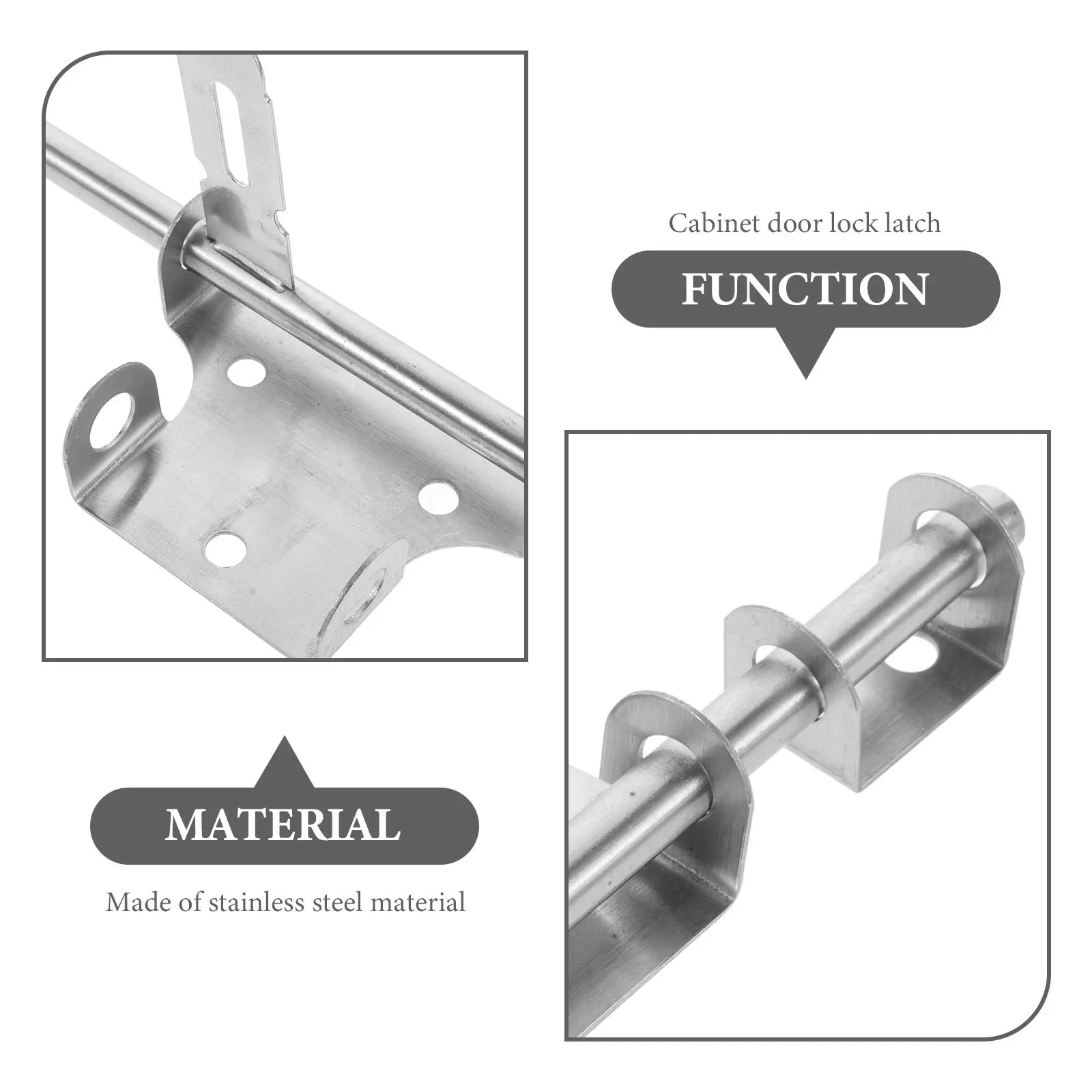 

Stainless Steel Door Slide Latch Heavy Duty Security Latch Sliding Bolt Lock For Bathroom Bedroom Cupboard Easy Install No