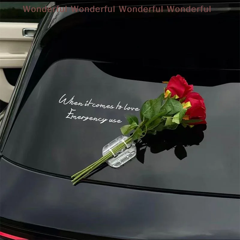 Romantic 3D Alphabet Letter Car Sticker Flower Design Dashboard Accessories Personalized Car Interior Decor Gift