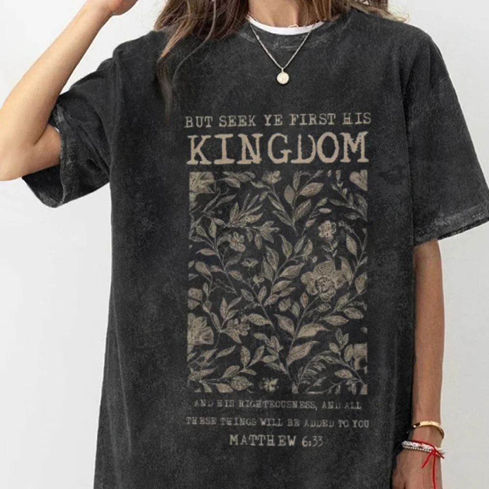 

Hand Painted Pattern Print Summer Women's T-Shirt Washed Denim Fabric Hot Selling Short Sleeve 2024 Oversized Crew Neck Top
