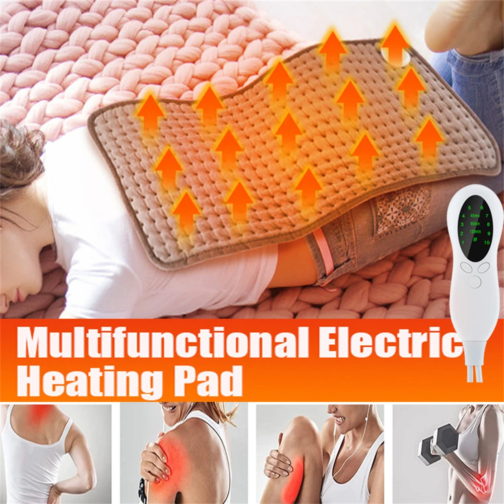 

Electric Heating Pad Blanket 110V-240V Winter Warmer Timer Physiotherap for Shoulder Neck Abdomen Waist Back Pain Relief