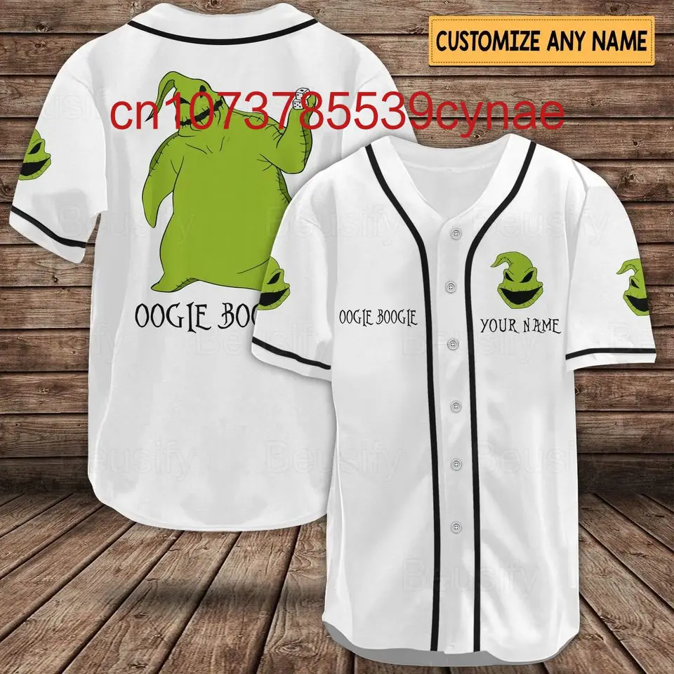 New Halloween Oogie Boogie Baseball Jersey Street Fashion Men's and Women's Children's Short sleeved Baseball Shirt