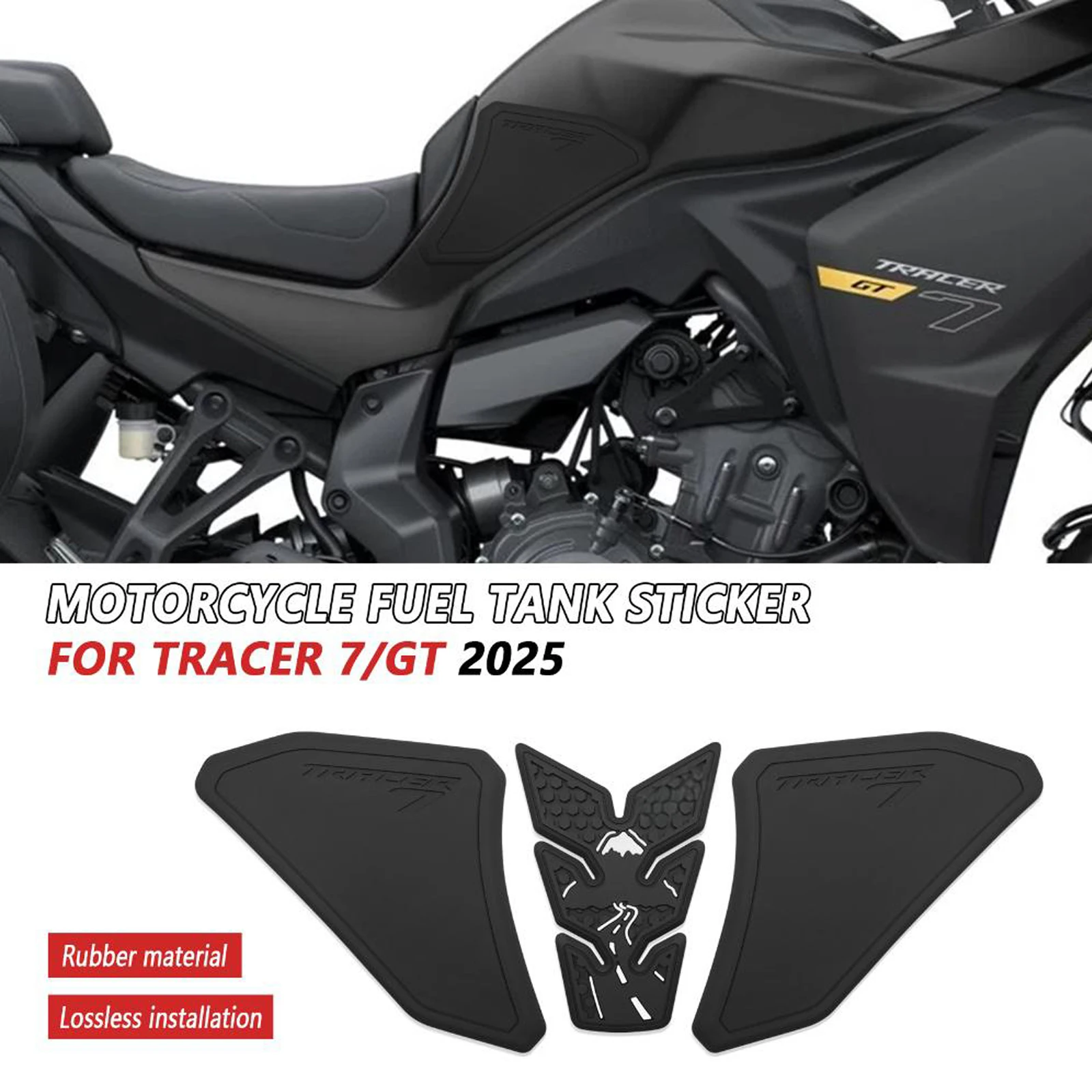 

Motorcycle side fuel tank pad For Yamaha TRACER 7 GT 2025 Tracer7 / GT Tank Pads Protector Stickers Knee Grip Traction Pad