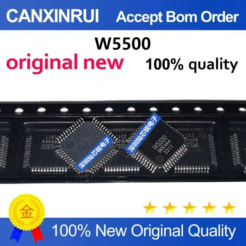 (5-100pieces)Brand new original W5500 LQFP-48 microcontroller chip with Ethernet hardware TCP/IP protocol stack