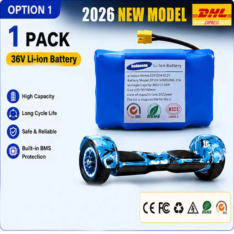 La batteria originale da 36 V e 12000 mAh, configurazione 10s2P, è la batteria agli ioni di litio utilizzata nella piattaforma di sospensione autobilanciante del monociclo.