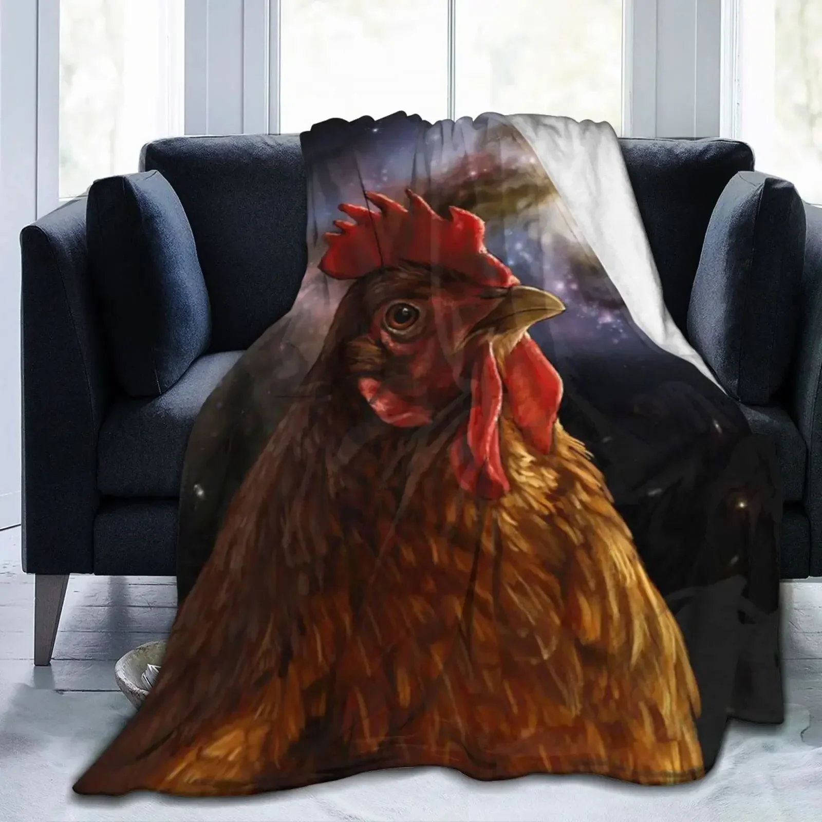 Galaxy Chicken Blanket Flannel Blanket Super Soft Warm Blanket for Living Room Bed Sofa Couch Decoration Lightweight King Size