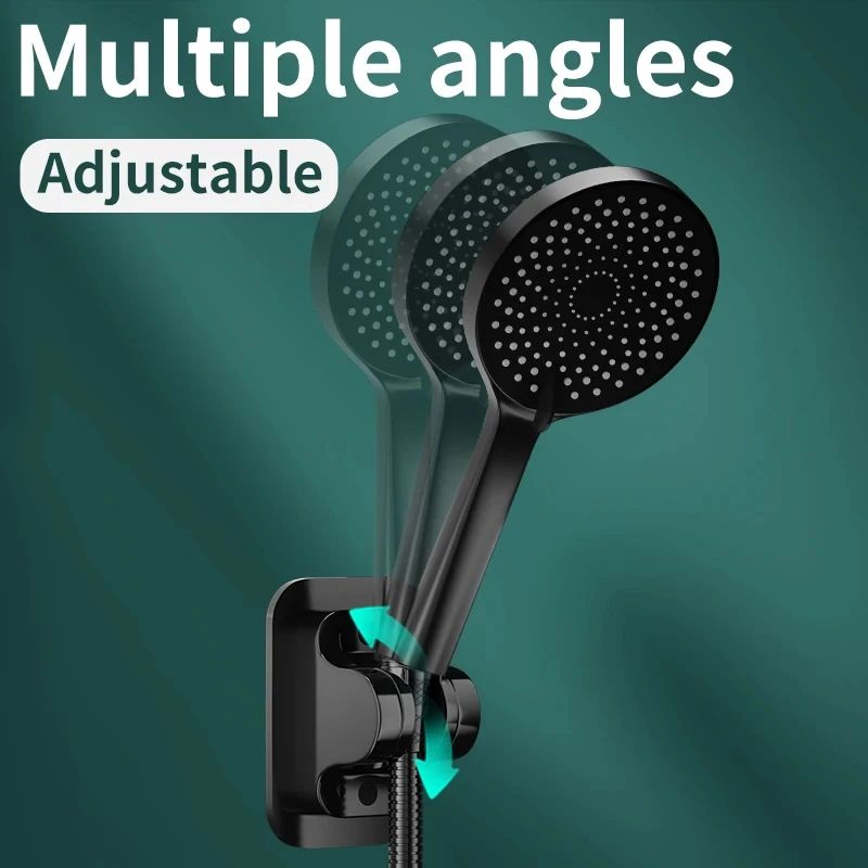 Perforation free shower bracket adjustable shower head hanging seat bathroom shower rain lotus canopy fixed wall base