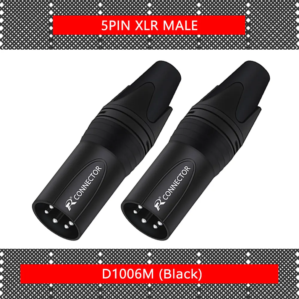 10 stks/partij 5 Pin XLR Connector Mannelijke/Vrouwelijke Jack Plug Vernikkeld 5 Pole Microfoon Jack MIC Kabel Terminal Audio connector
