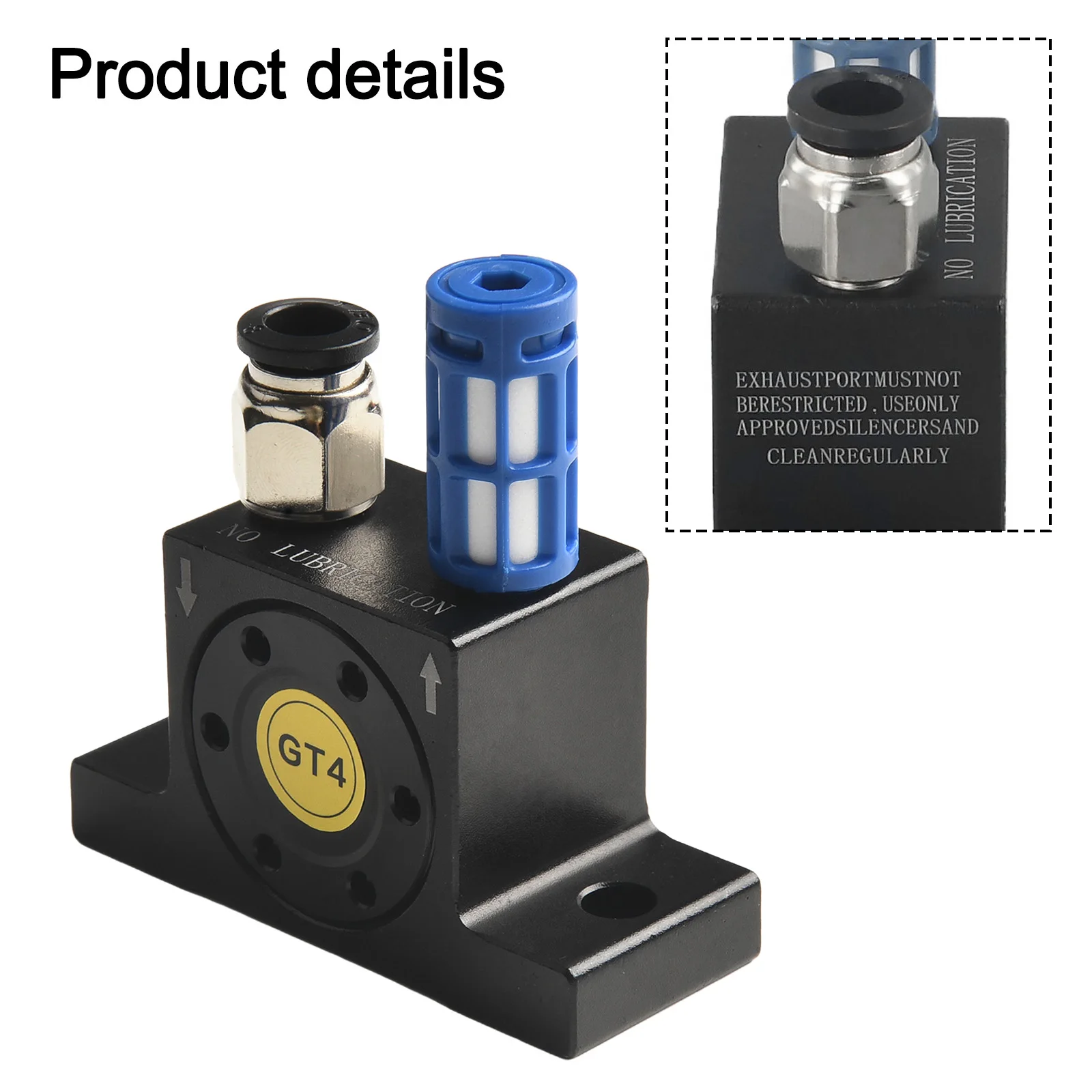 For Material Scattering 69.5*28*40 Mm Pneumatic Vibrator Vibrator For Filter Tables And Sieves Aluminum Vibrator Turbine Drive
