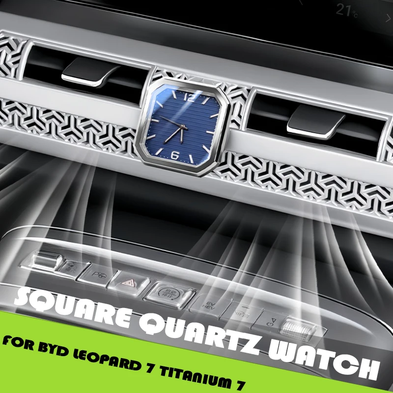 

Car Center Console Air Vent Square Quartz Clock Fit for BYD Leopard 7 Titanium 7 Auto Center Console Air Vent Protective Frame