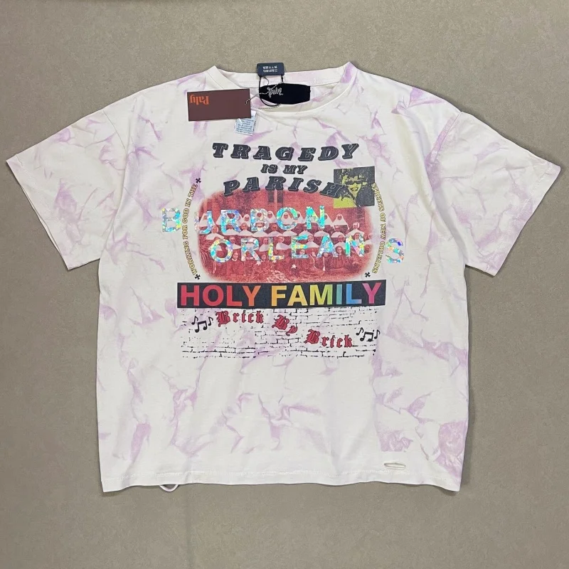 High Street Paly Short-Sleeve T-Shirt Summer Premium Quality Casual Printed Men’s Women’s High-End