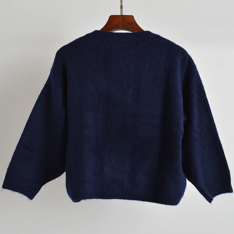 الخريف الشتاء فضفاضة تناسب V-Ne طويلة Sve المرأة تريكو Faionable تنوعا سترة علوية التخسيس العصرية