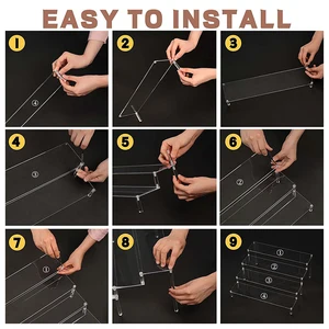 Transparente Ausstellungsunterstützung Acryl Risers Regal Figuren Rack Speicher Kosmetischer Parfüm Organizer Rack Nagellack Display Halter 10 Hauptverkaufstreppe Parfüm - №7