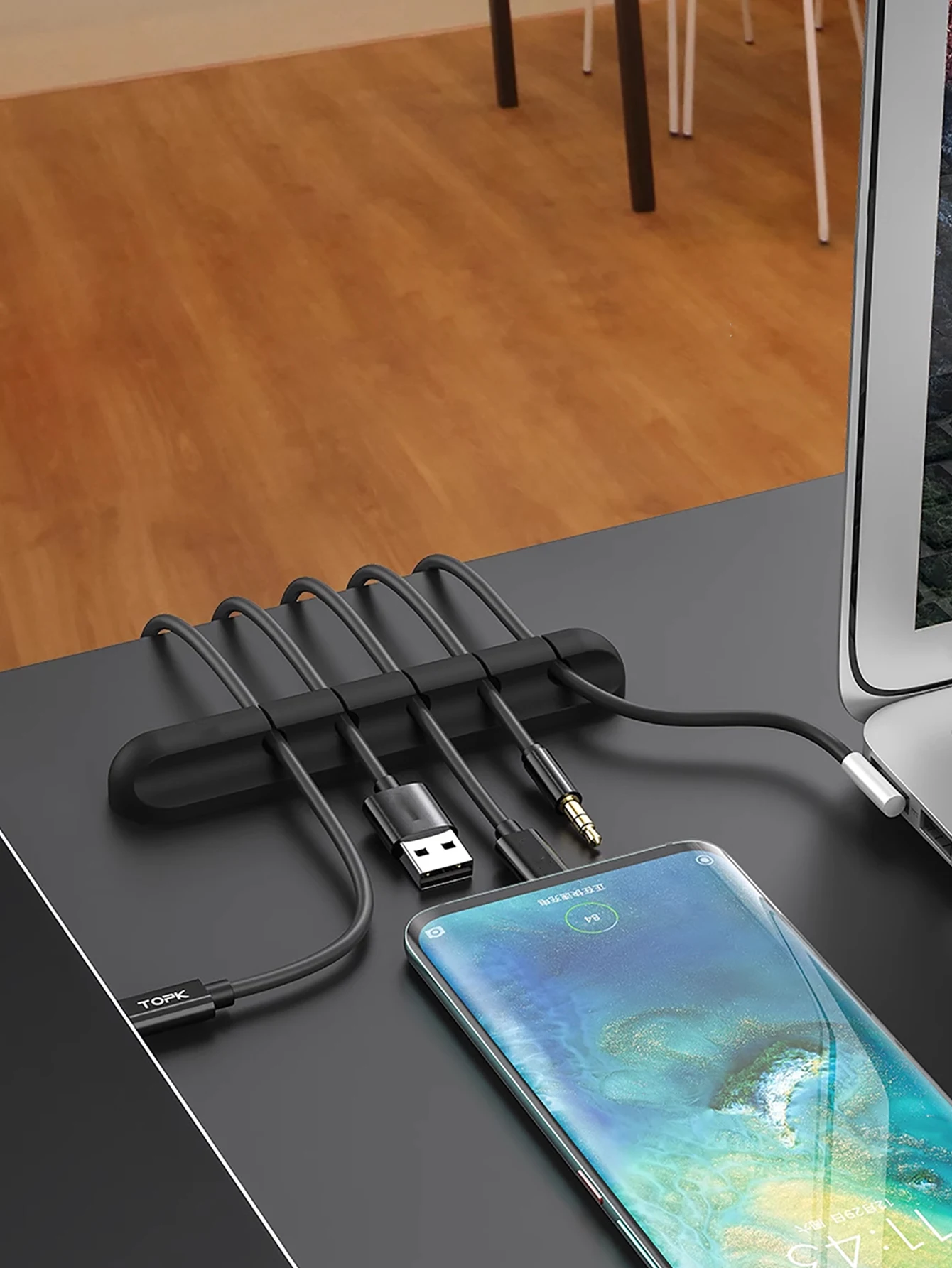 Silicone Self-Adhesive Cable Organizer Clips for Desk - 1PC Wire Holder for Phone Charger/Mouse/Headphone Cord Management
