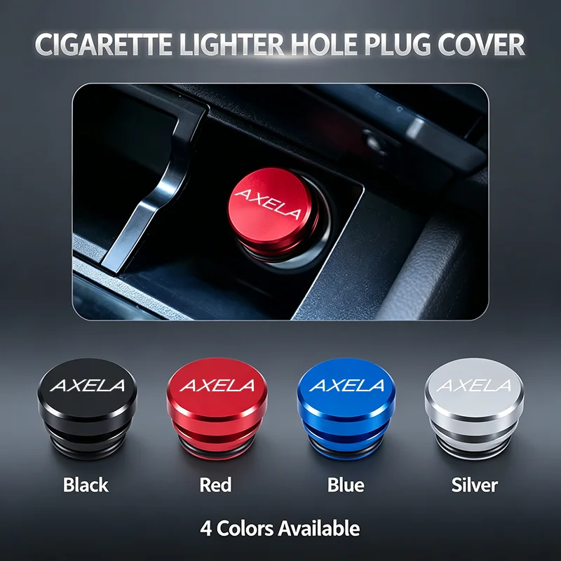 Auto Cigarette Lighter Socket Plug Cover For Mazda Axela Logo Metal Dust‑proof Decorative Cap Multicolor Car Interior Trim Parts