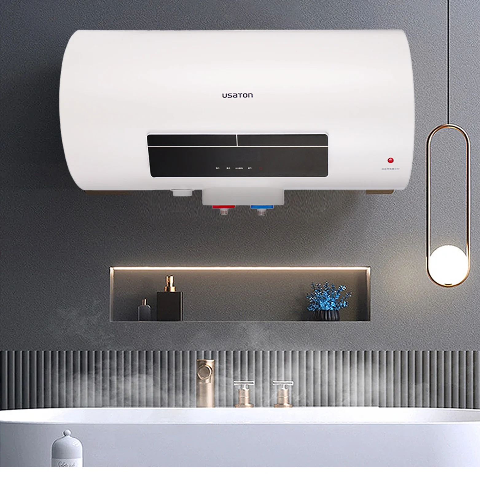 

Home Appliance Hot Selling Horizontal Waterproof Modern Novel Design Electric Storage Water Heater for Home