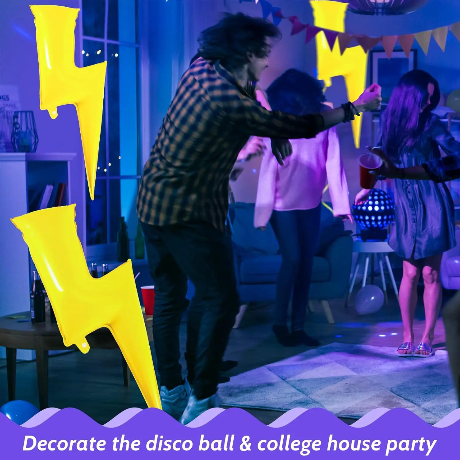 Blitzbolzen-Party-Luftballons aus Folie, Blitzballons für Geburtstags- und Hochzeitsdekoration – Detail 5