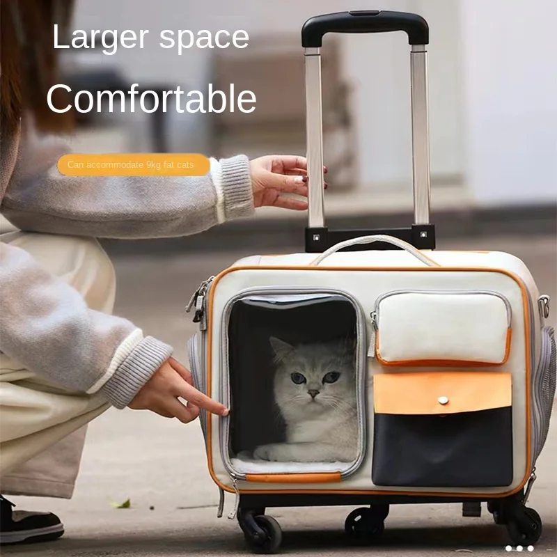 Pets Go Out with Portable Trolley Cases Suitcases Small Dogs Cats Can Use Bags High Appearance Cat Suitcase Travel Space Capsule