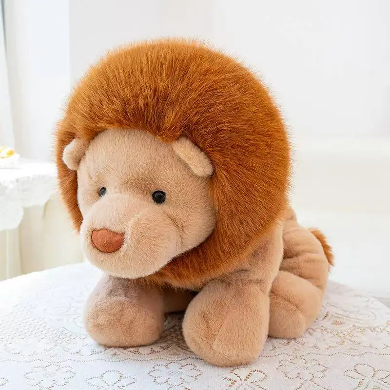 

Новейшая сидящая и лежащая кукла-лев, кавайная плюшевая игрушка, кукла ручной работы, мультяшная аниме, милая подушка, детская кукла-подарок на день рождения