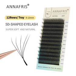 ANNAFRIS 5DW Shape Bloom Eyelash Extensions Speed Automatic Flowering Premade Volume Fans Faux Mink False Lashes Supplies