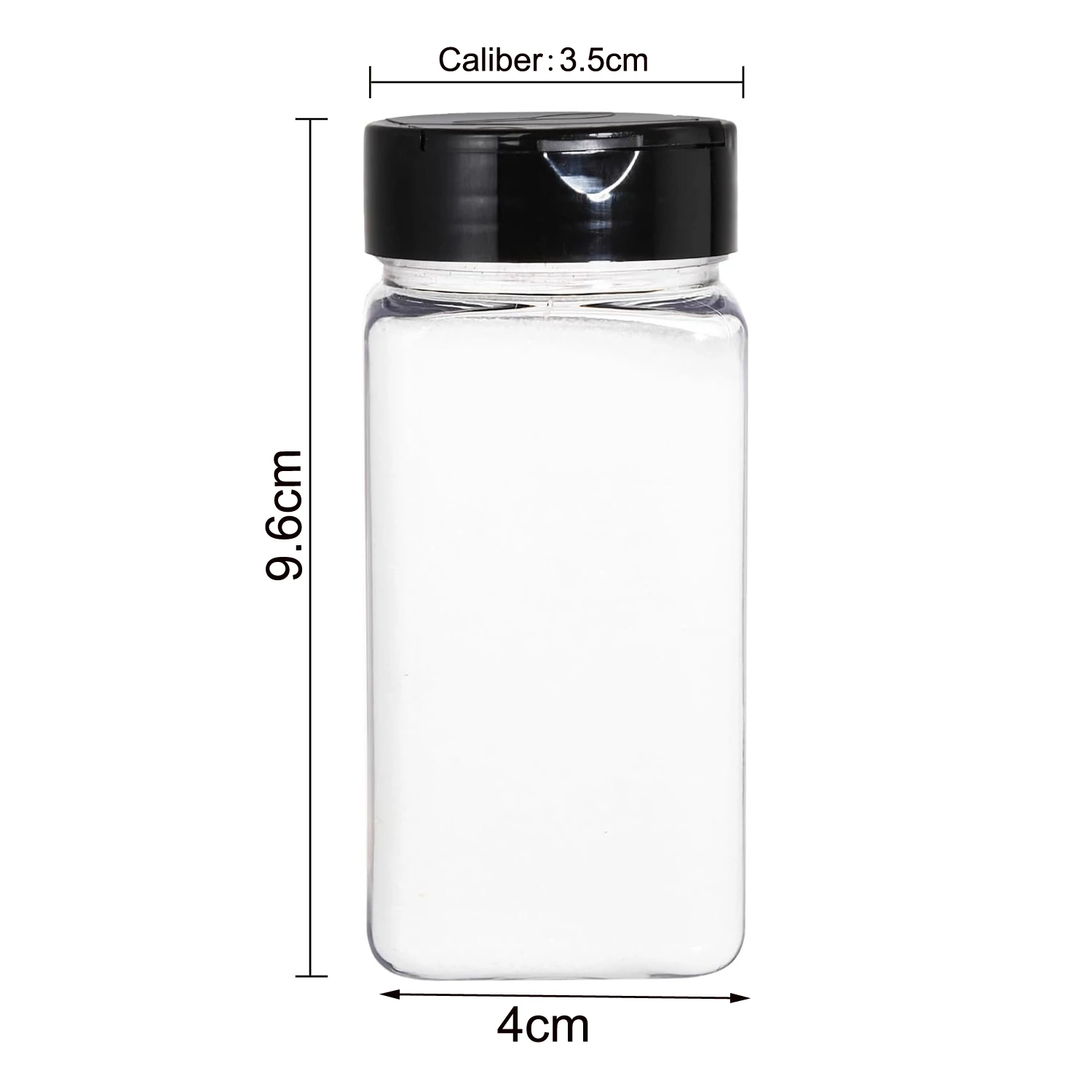 Square Large Plastic Spice Jars with Shaker Pourer Lids Clear Empty Seasoning Containers for Dry Food Condiments
