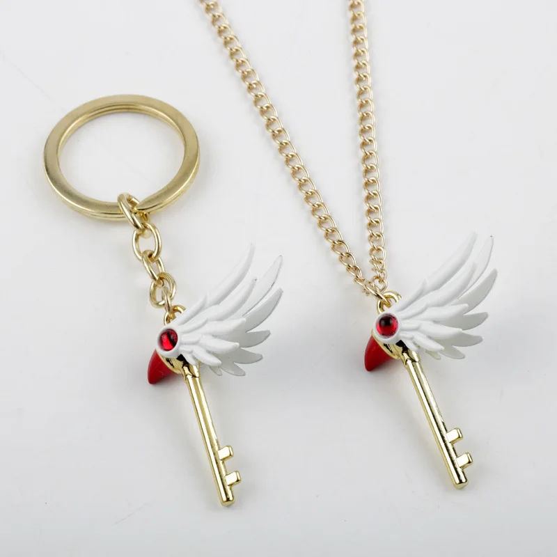 Anime Cartoon Cardcaptor Sakura Keychain Cardcaptor Sakura Metal Bird Wand Pendant For Women Men Backpack Pendant Friend Gift