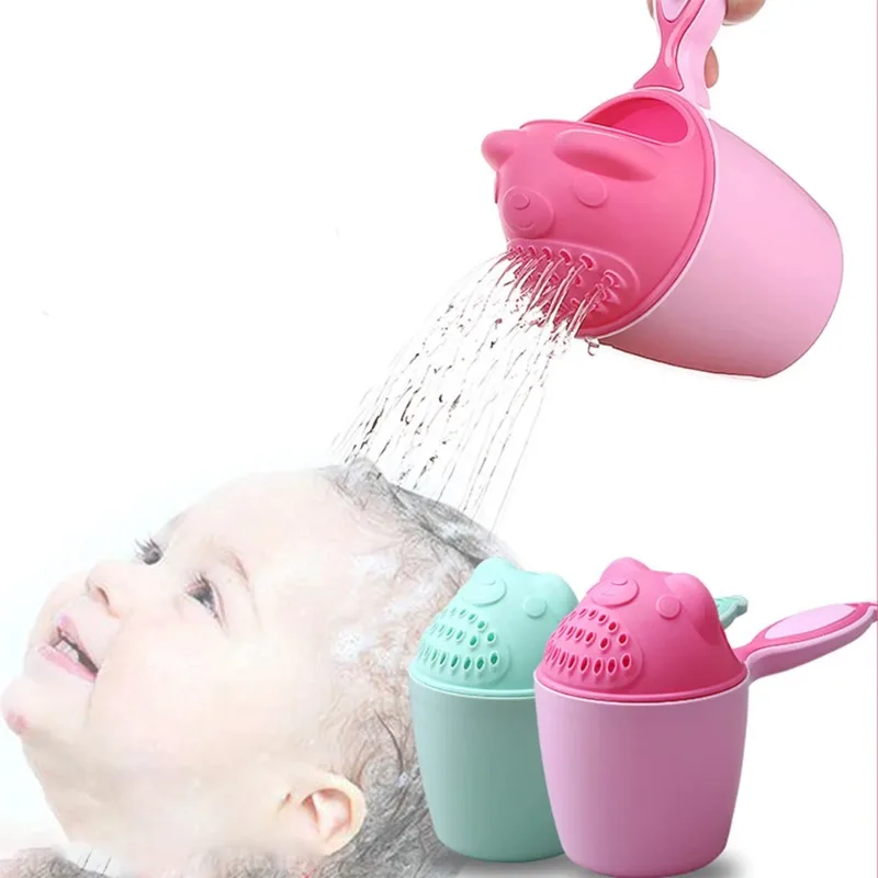 

Cute Cartoon Baby Bath Caps Toddle Shampoo Cup Children Bathing Bailer Baby Shower Spoons Child Washing Hair Cup Kids Bath Tool