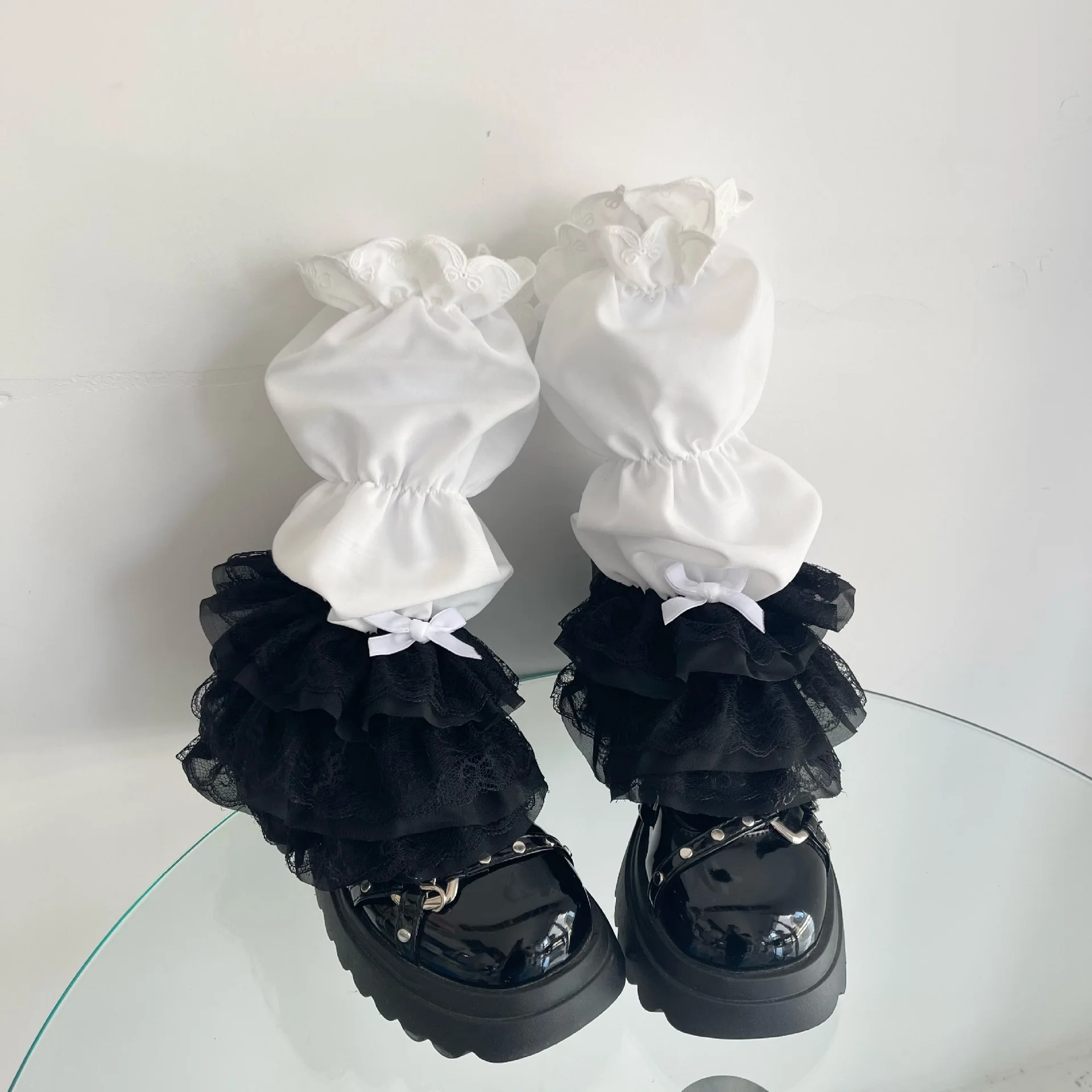 Niedliche Lolita-Multi-Spitzen-Rüschen-Socken, weiche Baumwoll-Kniestrümpfe, Lolita, japanischer Harajuku-Stil, weiche Baumwolle, süßes Cosplay, Alltagskleidung – Detail 9