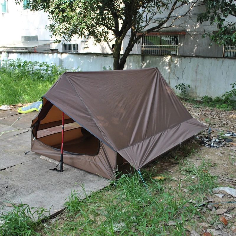 Tente portative ultra-légère sans poteaux pour 2 personnes, monocouche, en forme de A, étanche, anti-vent, moustique, extérieur, 4 saisons