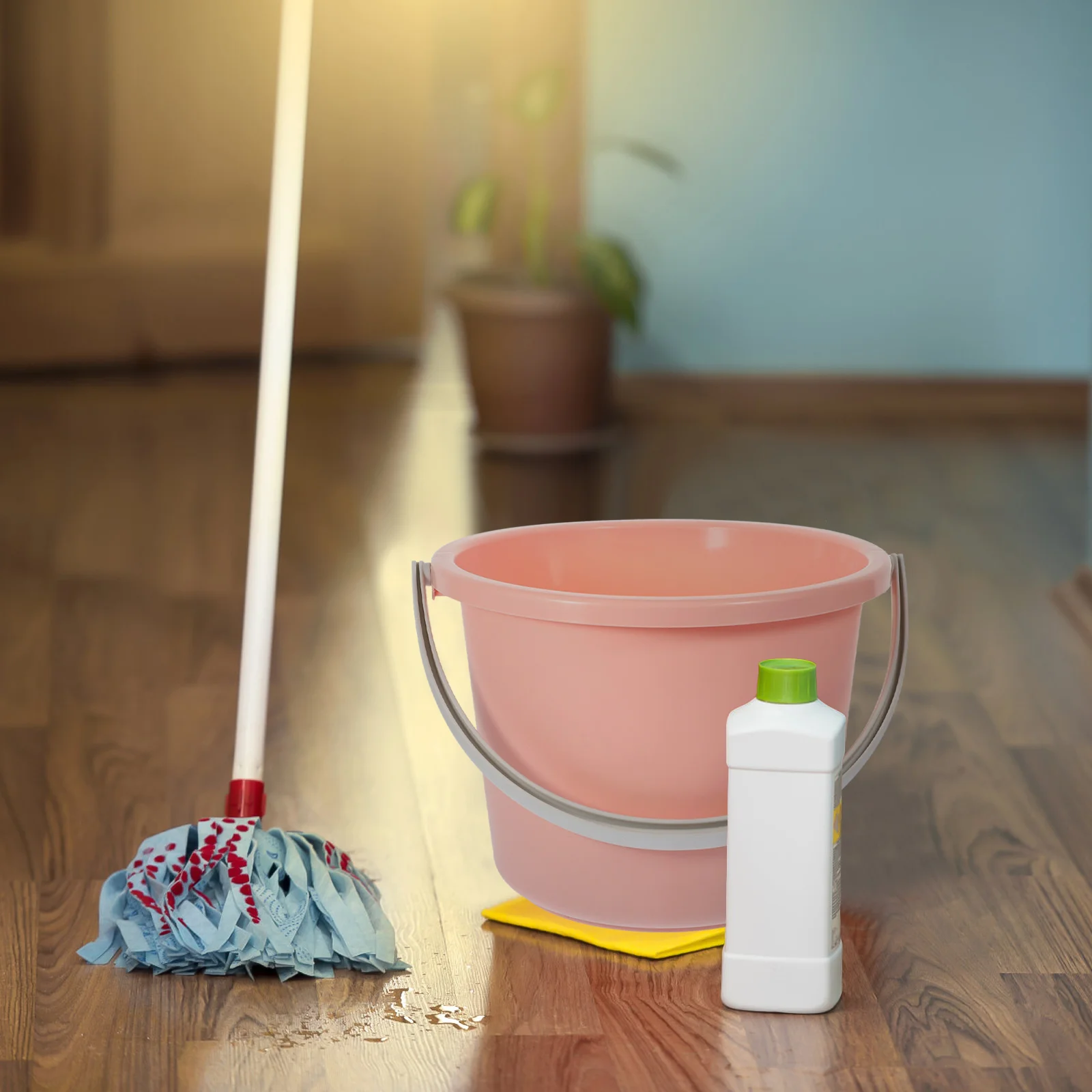 

Многоцелевое пластиковое ведро с портативной ручкой, товары для дома, легко чистится, прочная, гладкая поверхность, долговечное общежитие