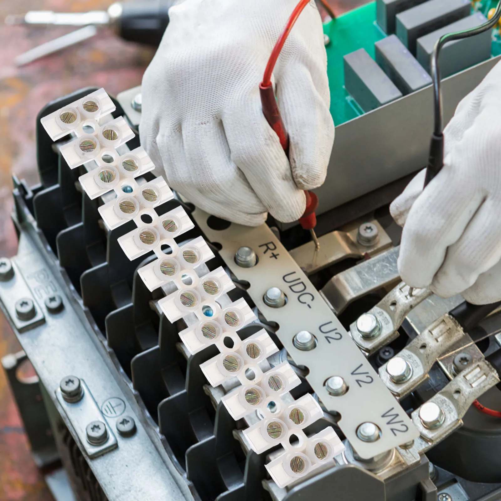 

10Pcs U Style Screw Terminal Block Acid Alkali Resistant Wiring Terminal Connection 380V Cable Connector for Light Strip Wiring