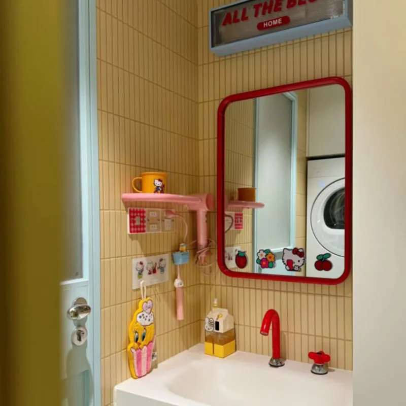 Modern Funky Mirror Decoration Living Room Vanity Aesthetic Korean Style Makeup Mirror Hanging Square Espelhos Home Products