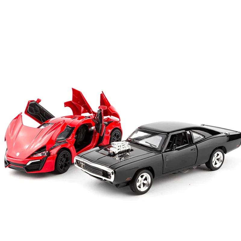 1/32 Fast & Furious 7 1970 Dodge Charger R/T Diecast Alloy Miniature Toy Car Model Pull Back Sound Light Collection Gift For Kid