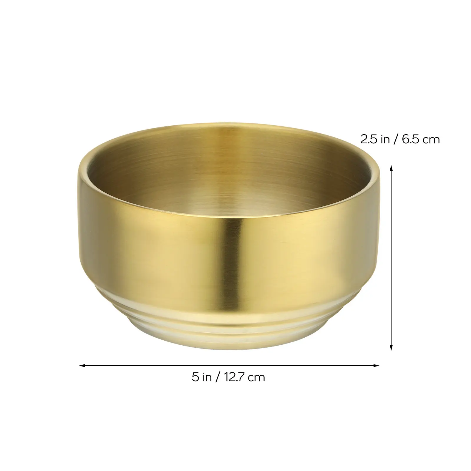 2Pcs Stainless Steel Double Layer Heat Insulated Bowls Perfect for Rice Soup Salad Noodle Fruit Cereal Serving Mixing Gold