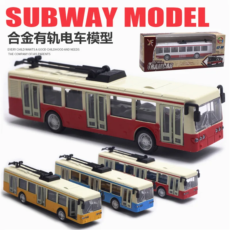 1: 90 alloy bus, tram model, rebound force 3, door opening sound and light car model, subway hot selling new toy gift