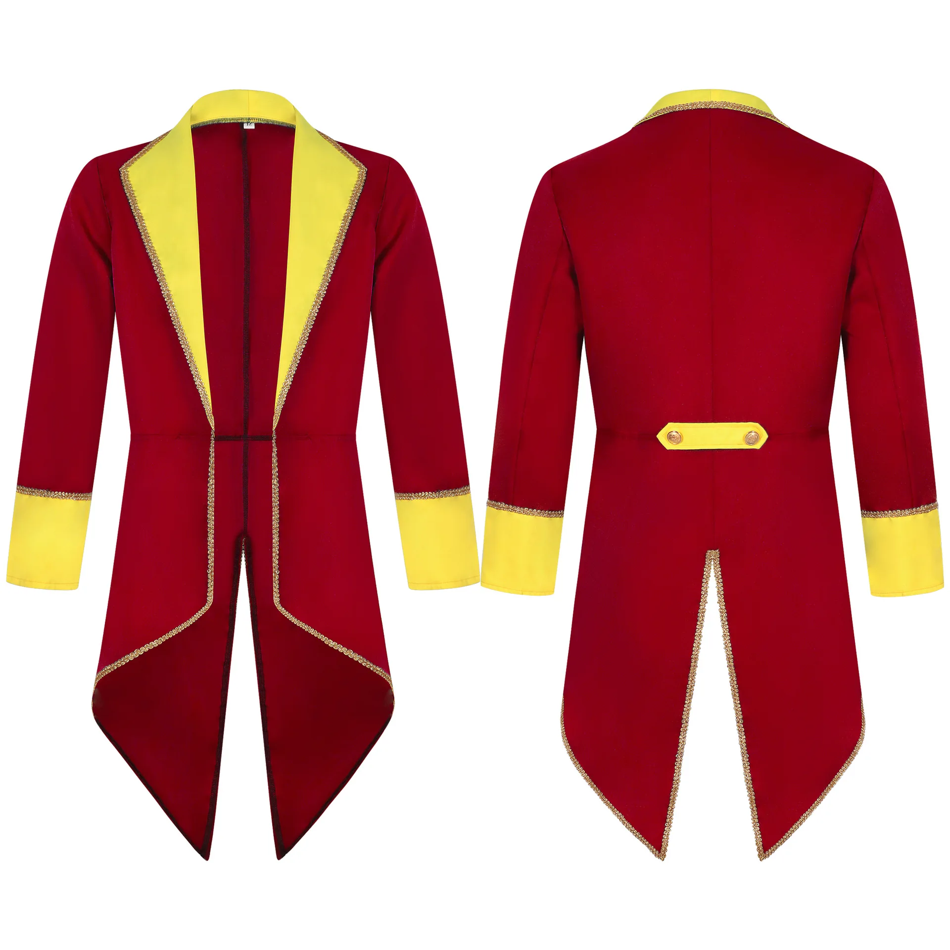 

Белый, синий, красный, костюмы для косплея в стиле стимпанк, новые мужские средневековые ретро контрастные цвета, Tuexdo, Хэллоуин, косплей, готическая куртка, пальто