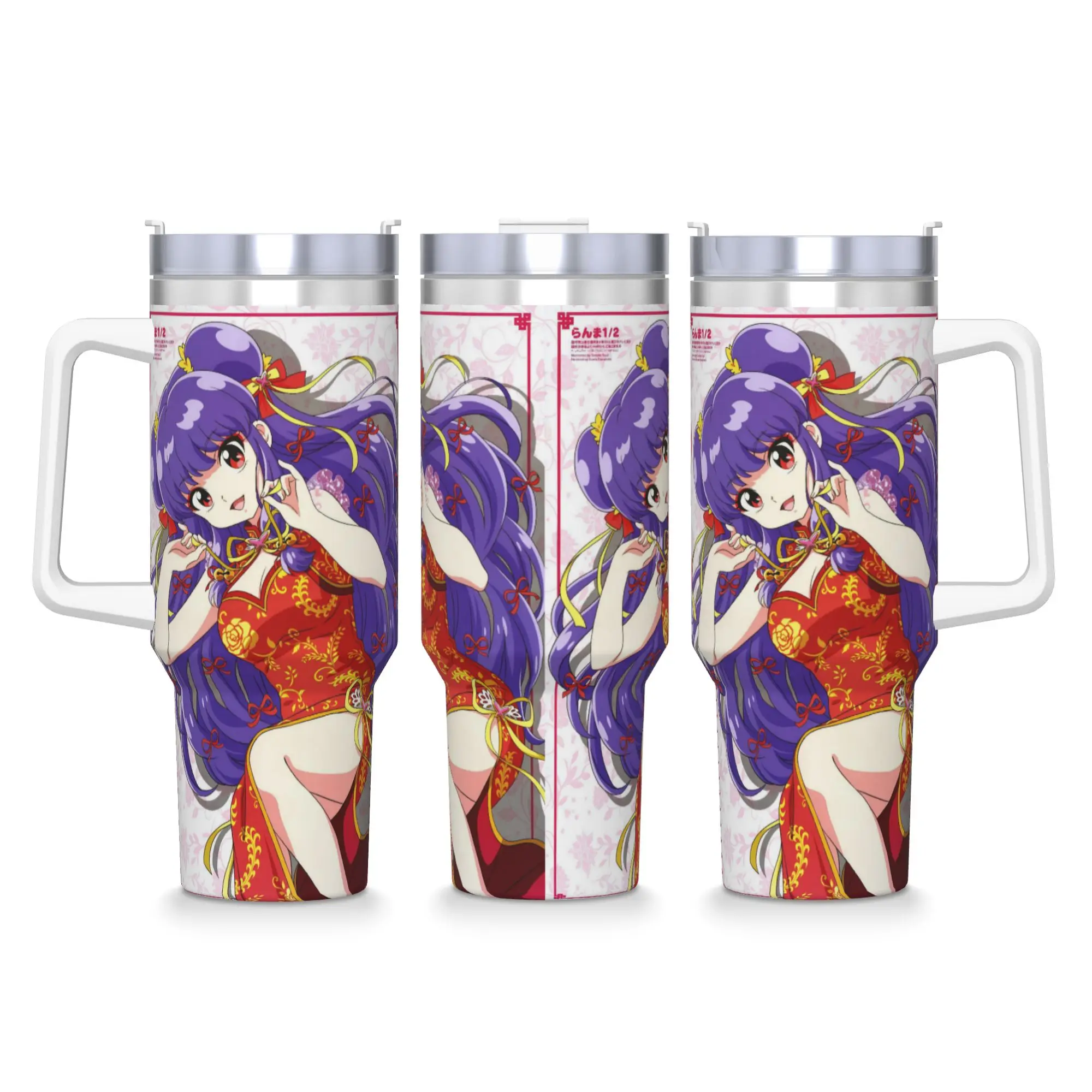 40OZ Stainless Steel Tumbler Ranma 1/2 Japanese Anime Shampoo Thermal Mug  Keep Heat Hot Drinks Car Mugs Beach Water Bottle