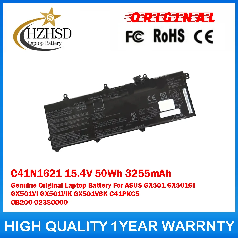

C41N1621 15.4V 50Wh 3255mAh Laptop Battery For ASUS GX501 GX501GI GX501VI GX501VIK GX501VSK C41PKC5 0B200-02380000