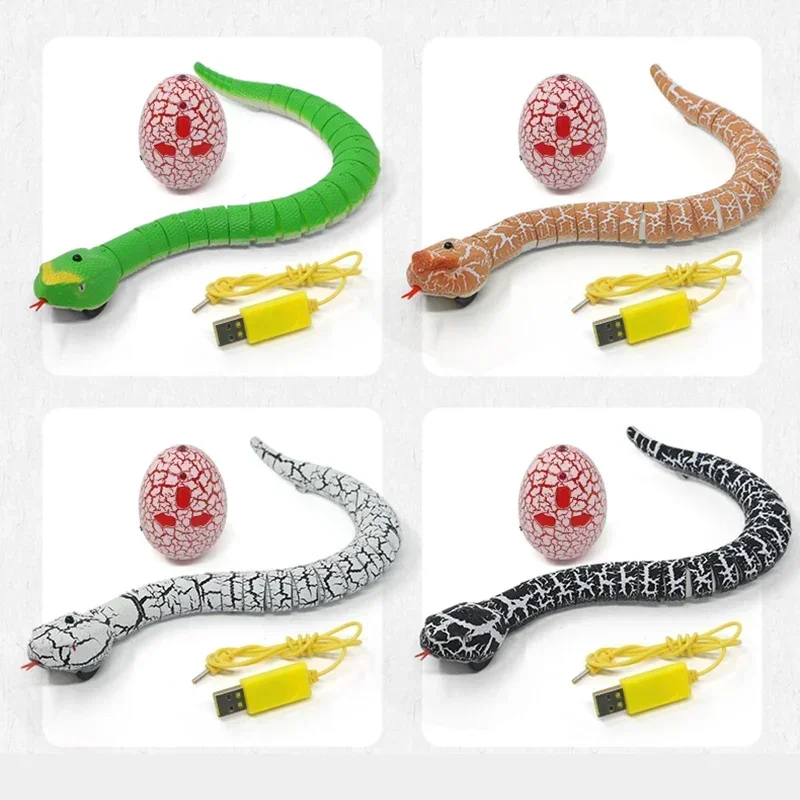 Fun Rc Snake Robots Toys for Kids Boys Children Girl Remote Control Animals Prank Cat Pets Simulation Rattlesnake Electric Cobra