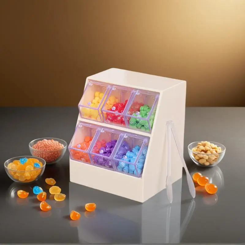 ของตกแต่งบ้านตุ๊กตาขนาด 1/12 ชุดฉากซูเปอร์มาร์เก็ตพร้อมชั้นวางขนมจำลองและตู้ลิ้นชัก