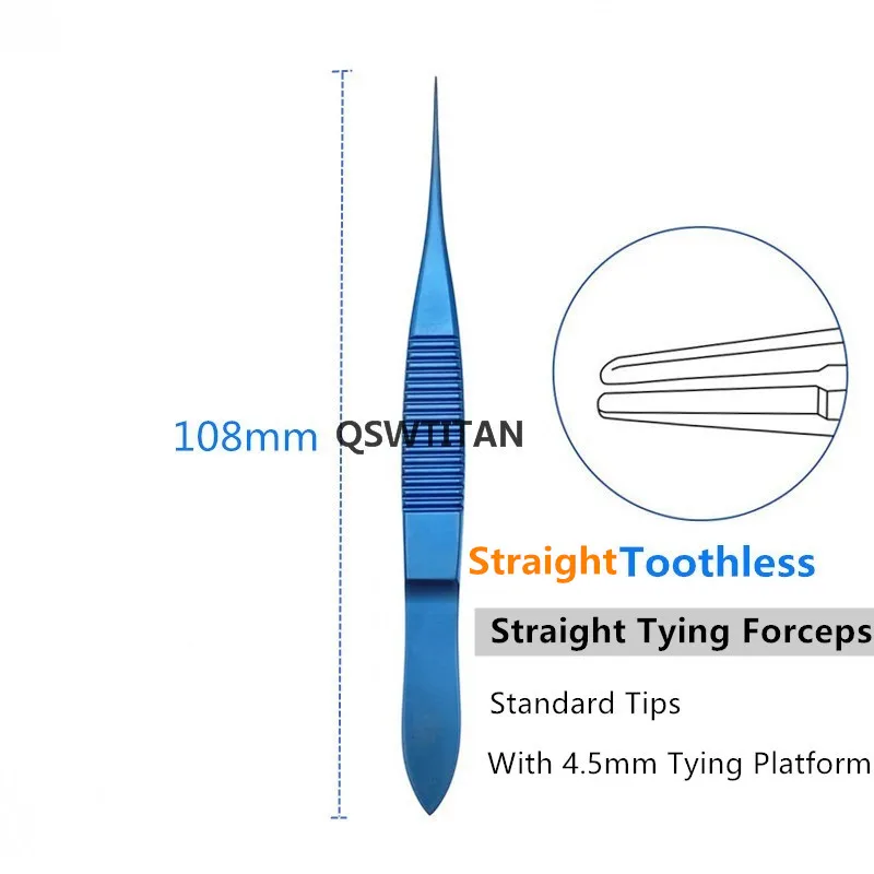 Pinzette oftalmiche conjunctiva Pinze per denti Strumento chirurgico per occhi Strumento oftalmico Titanio
