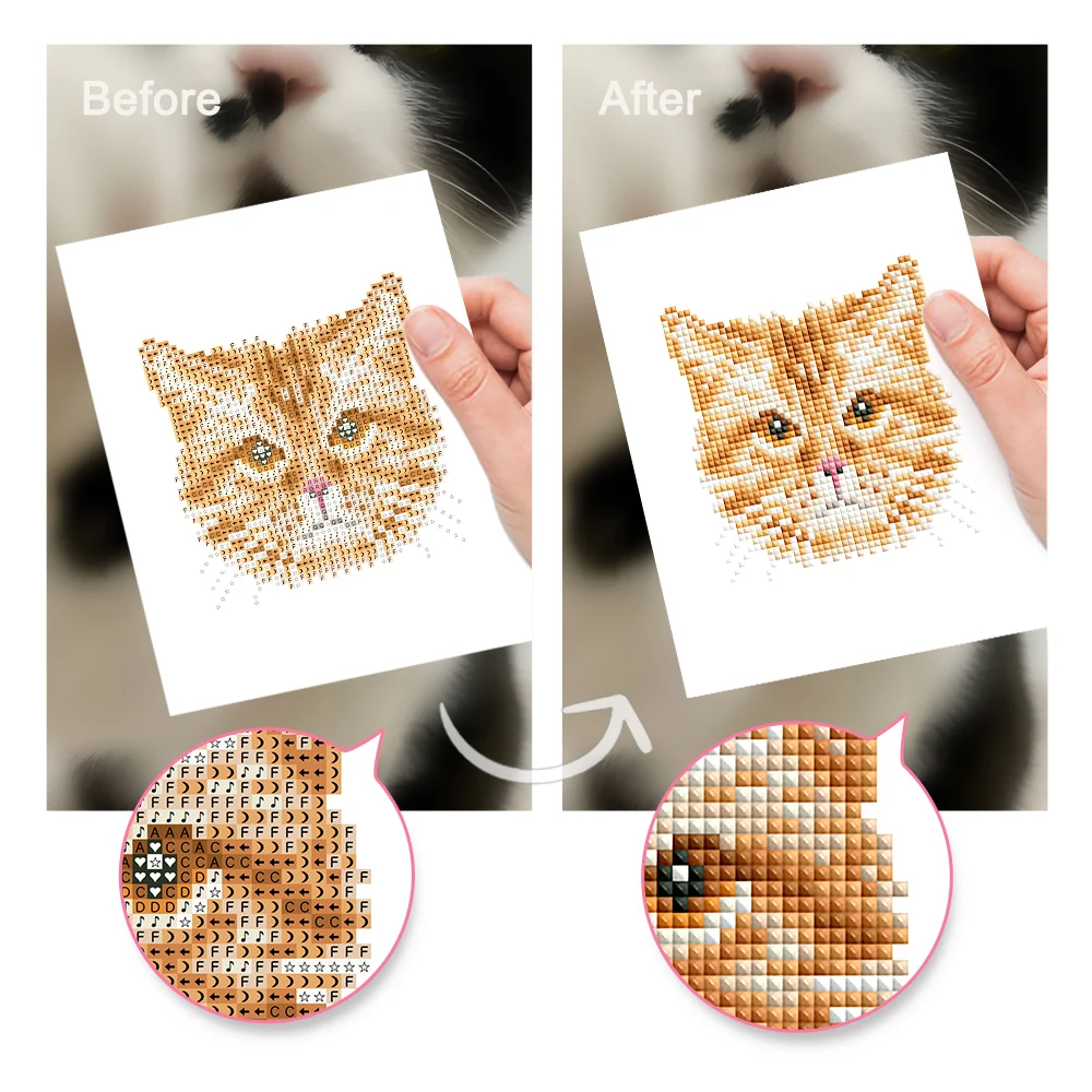 Cute Cat 5D Mini Diamond Painting -4 Pieces, Simple Diamond Artwork, DIY Creative Mini Accessories, No Frame, 15x20cm