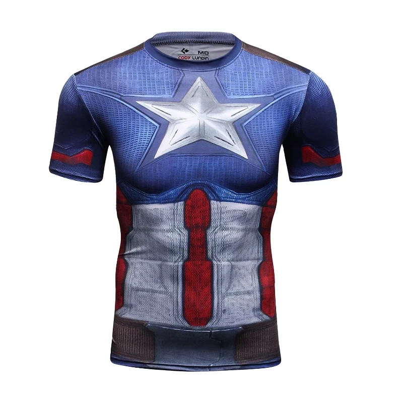 كودي لوندين مارفل ثلاثية الأبعاد طباعة الرياضة سريعة الجافة تنفس الرجال تي شيرت اللياقة البدنية تشغيل في الهواء الطلق تأثيري الصبي Psrent-طفل قصيرة الأكمام