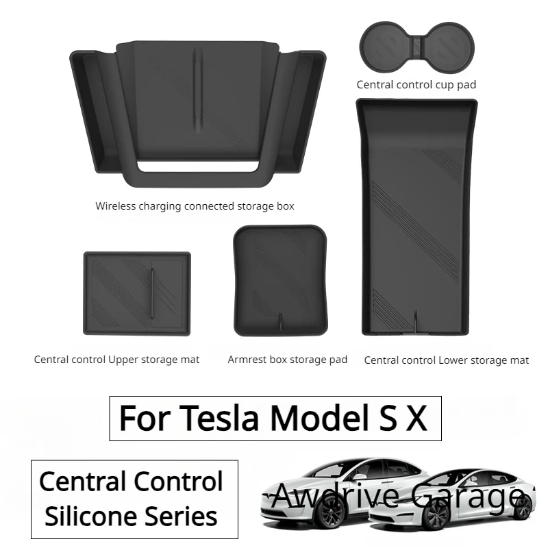 

Central Control Storage Box For Tesla Model X S Center Console Storage Pad Armrest Box Storage Pads ModelX Car Accessories 2023